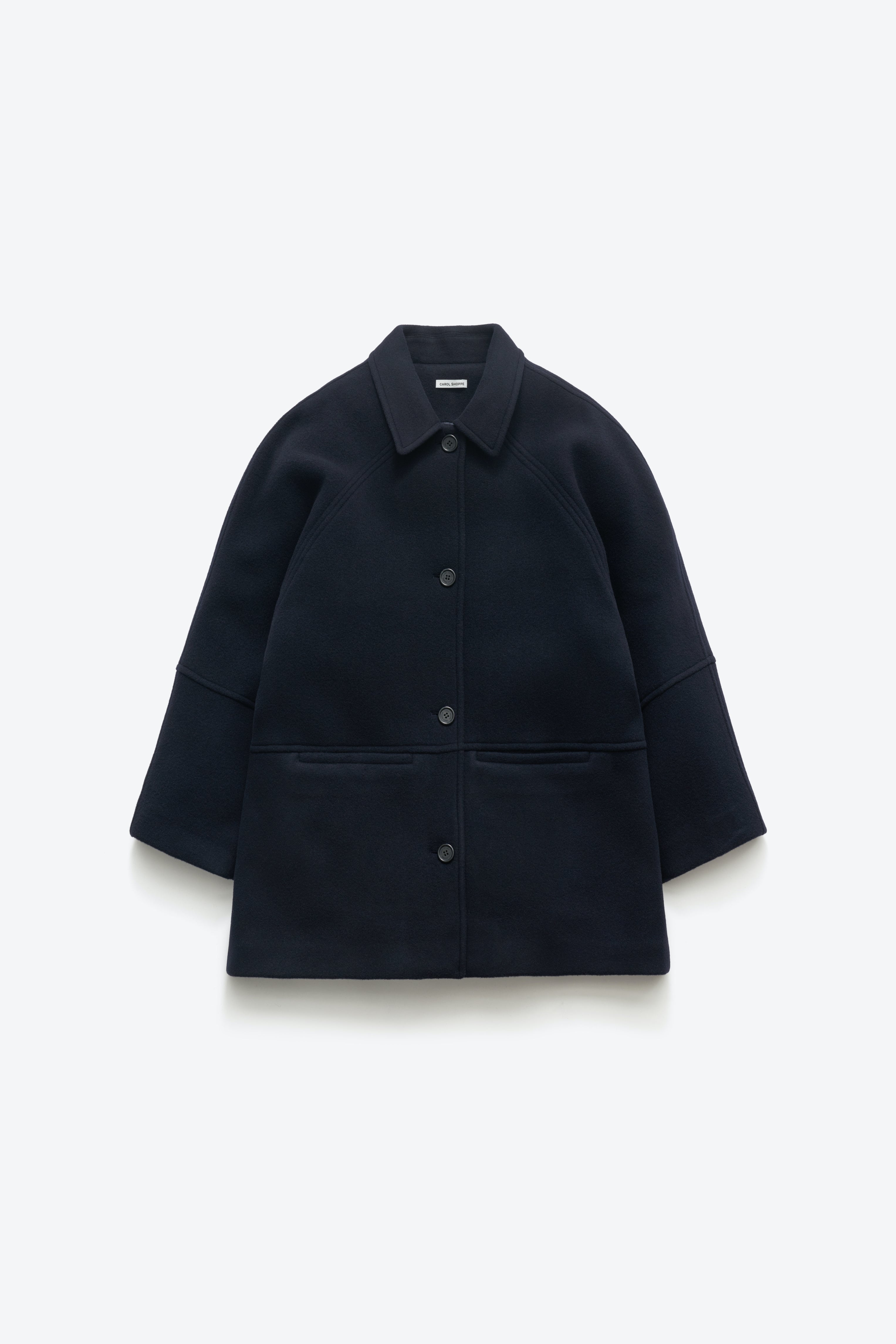 ジャケット・アウター CAROL SHOPPE GRANPA WOOL COAT NAVY GRANPA WOOL COAT IN NAVY